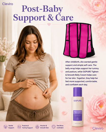 🔥 LIMITED-TIME OFFER: Buy 1 Cleviro 2 Belt Belly Wrap & Get 1 FREE Tighten & Smooth Belly Cream