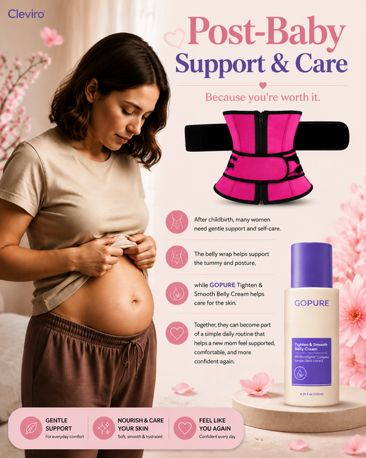 🔥 LIMITED-TIME OFFER: Buy 1 Cleviro 2 Belt Belly Wrap & Get 1 FREE Tighten & Smooth Belly Cream