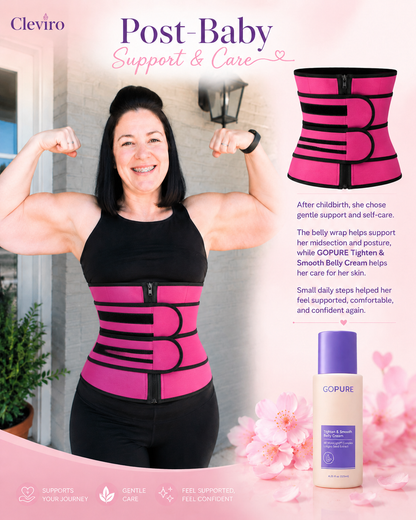 🔥 LIMITED-TIME OFFER: Buy 1 Cleviro 2 Belt Belly Wrap & Get 1 FREE Tighten & Smooth Belly Cream